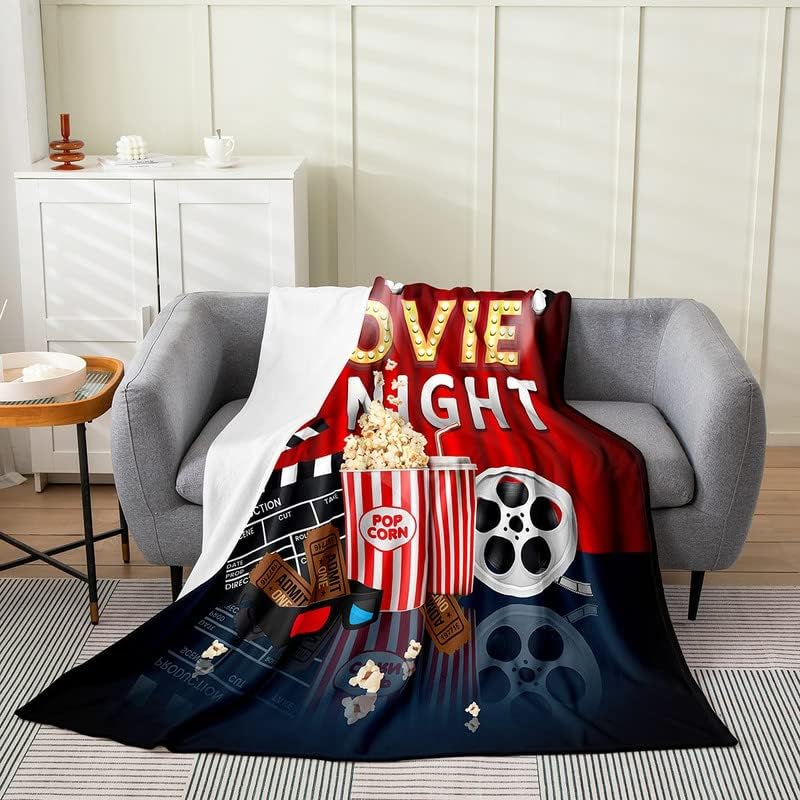 Movie Theater All Season,Bed Blanket Movie Action Family Time Flannel