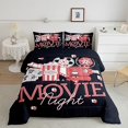 Movie Theater Comforter Set Popcorn and Clapper Bedding Set for Kids