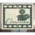 thumbnail image 1 of Ambesonne Movie Theater Curtains 2 Panel Set, Grunge Poster Art, 108" x 63", Slate Blue Beige, 1 of 3