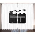 thumbnail image 1 of Ambesonne Movie Curtains 2 Panel Set, Film and Video Industry, 108" x 90", Black White, 1 of 3