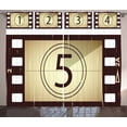 thumbnail image 1 of Ambesonne Movie Theater Curtains 2 Panel Set, Scratched Frames, 108" x 108", Beige Brown White, 1 of 3