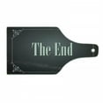 thumbnail image 1 of Movie Theater Cutting Board, End Words Swirled Frame on an Abstract Ombre Background, Decorative Tempered Glass Cutting and Serving Board, Wine Bottle Shape, Charcoal Grey Cream, by Ambesonne, 1 of 6