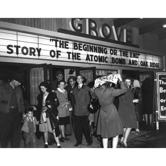 Movie Theater Marque Announcing A Movie History (36 x 24)