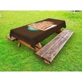 thumbnail image 1 of Movie Theater Outdoor Tablecloth, Retro Style Cinema Sign Design Film Festival Hollywood Theme, Decorative Washable Fabric Picnic Tablecloth, 58 X 120 Inches, Brown Turquoise Vermilion, by Ambesonne, 1 of 2
