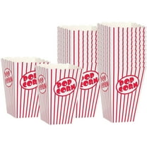 Movie Theater Popcorn Boxes - Paper Popcorn Box Red and White, Great Popcorn Container for Movie Night Decorations, Home Theater Theme Decor Popcorn Buckets, Popcorn Cups Carnival Circus Party.