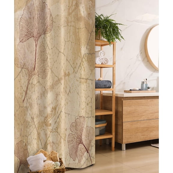 Movie Theater Shower Curtain, Scratched Film Strips Vintage Movie Frame Pattern Grunge Illustration, Cloth Fabric Bathroom Decor Set with Hooks,  Beige Brown White