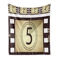 thumbnail image 1 of Movie Theater Soft Flannel Fleece Blanket, Scratched Film Strips Vintage Movie Frame Pattern Grunge Illustration, Cozy Plush for Indoor and Outdoor Use, 50" x 60", Beige Brown White, by Ambesonne, 1 of 5
