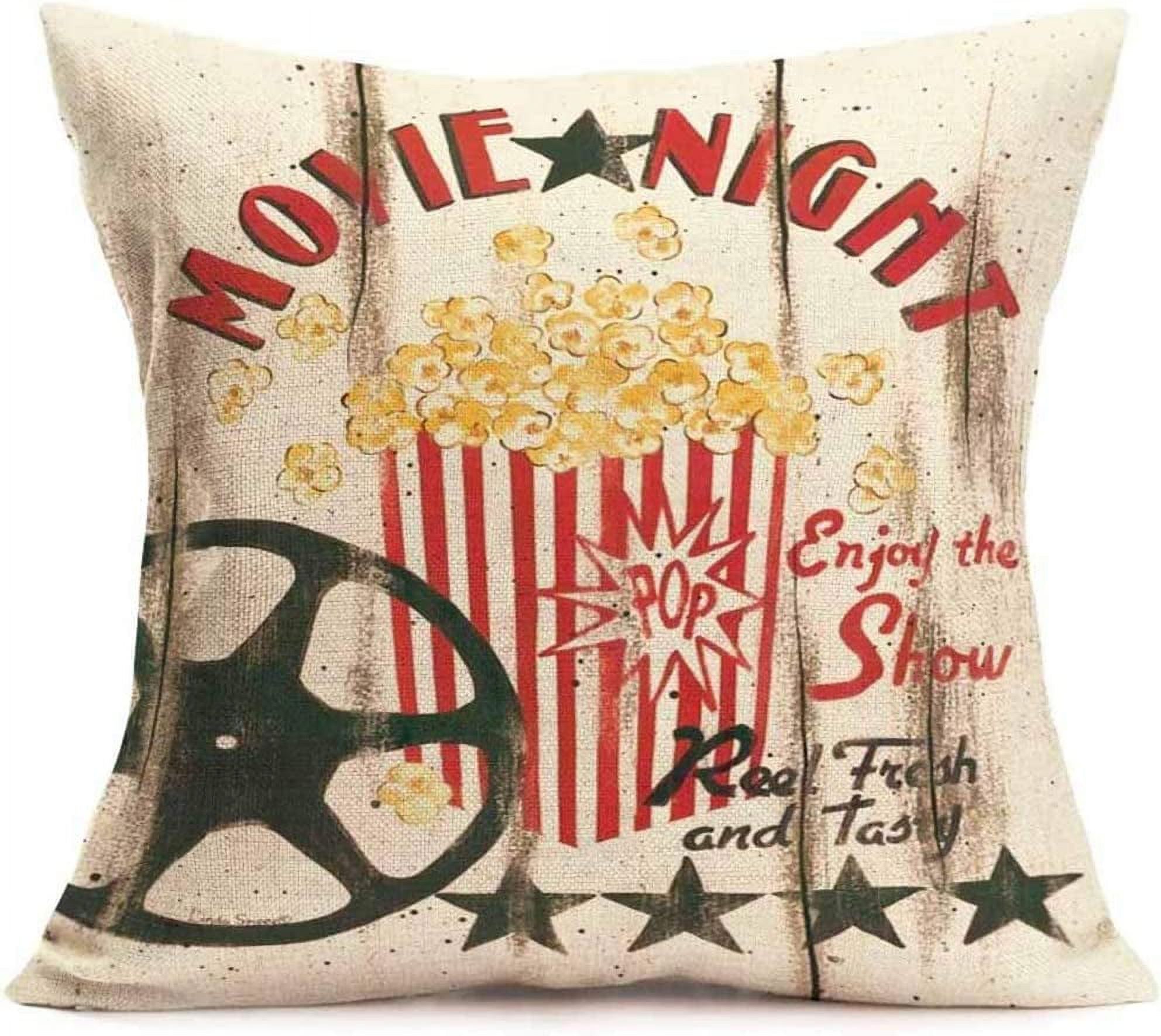 Movie Theater Throw Pillow Covers Vintage Cinema Design Cushion Cover
