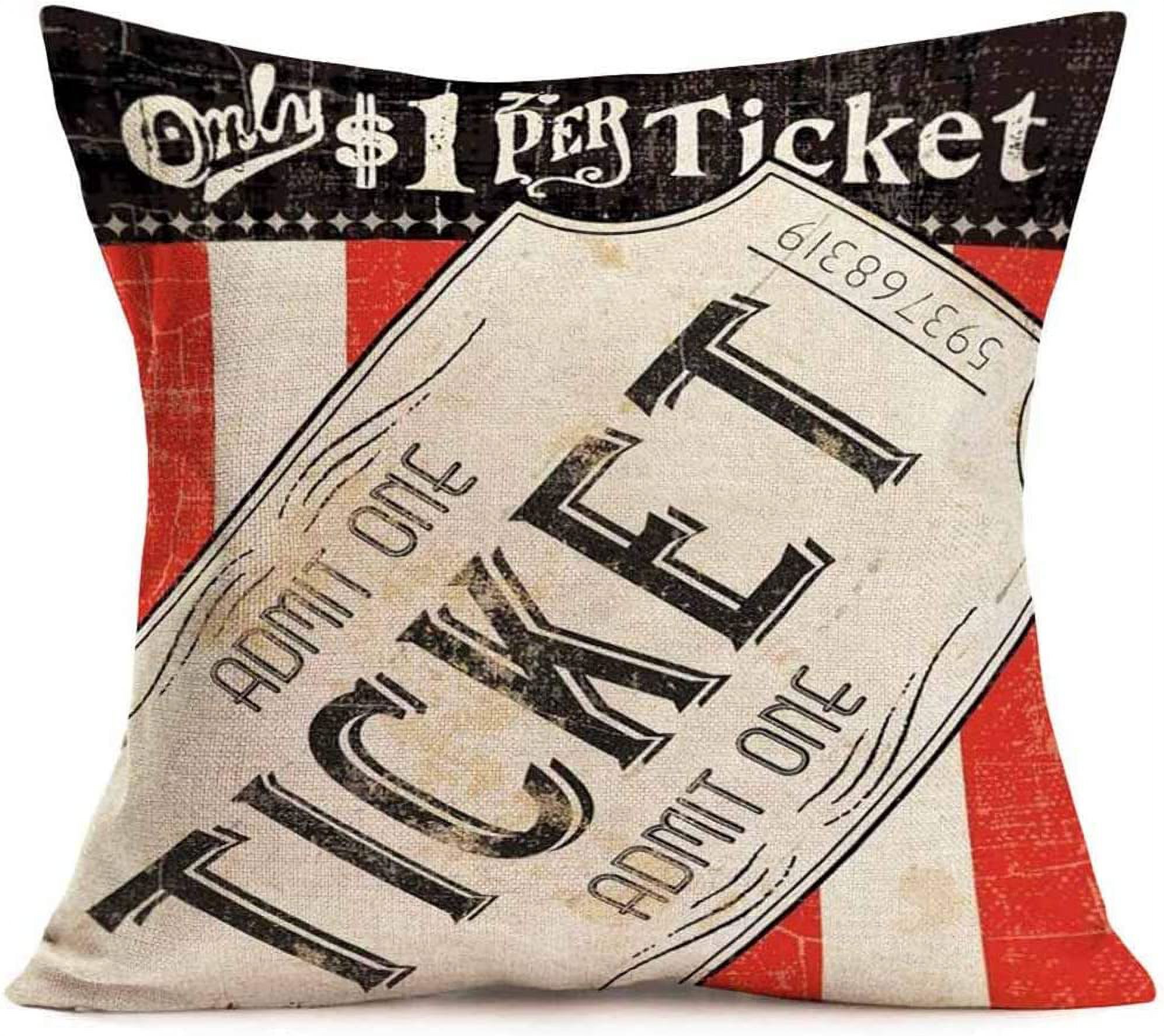 Movie Theater Throw Pillow Covers Vintage Cinema Design Cushion Cover