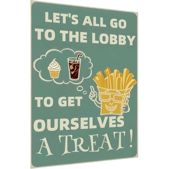 Movie Theater Wall Decor Vintage Tin Sign with Snack Bar Theme, Retro Metal Wall Art for Home Cinema, Game Room, or Diner, 8x12 Inch