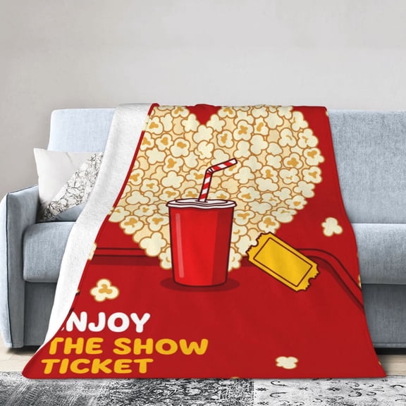 Movie Throw Blanket, Classic Film Theme Design, Flannel Blanket Gift for Adults Men Women, Birthday Christmas Present 50x40