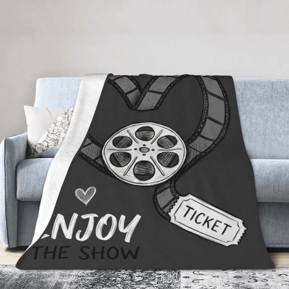 Movie Throw Blanket, Movie Theater Throw Blanket, Film Design Flannel Blanket, Soft Cozy Throw Blanket 50x40