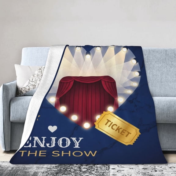 Movie Throw Blanket, Warm Flannel Movie Reel Pattern Throw, Cozy Decor for Living Room 50x40