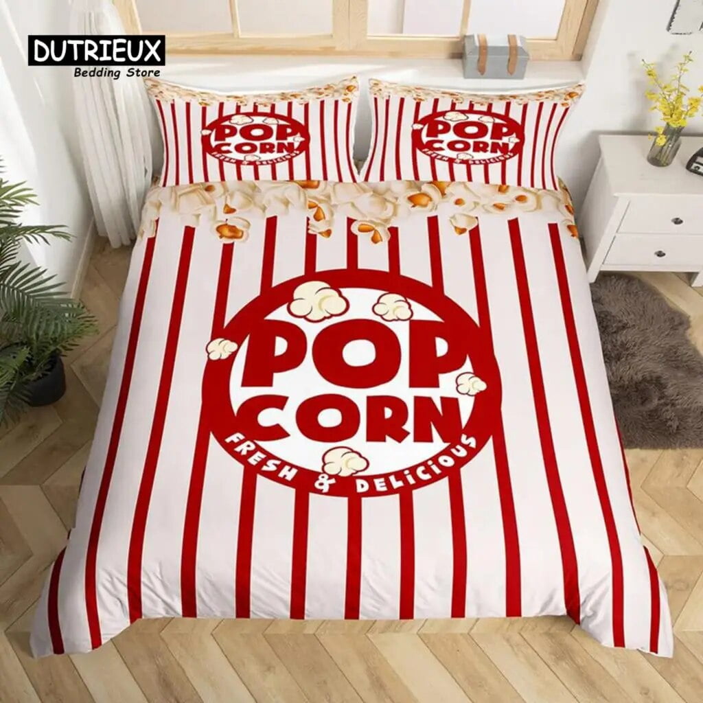 Movie Time Comforter Cover Movie Theater Bedding Set Cinema Poster Duvet Cover Microfiber
