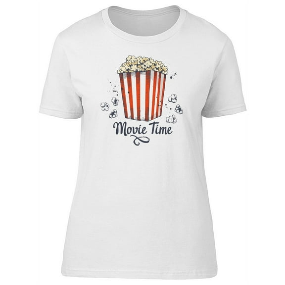 Movie Time Popcorn Doodle T-Shirt Women -Image by Shutterstock, Female Small