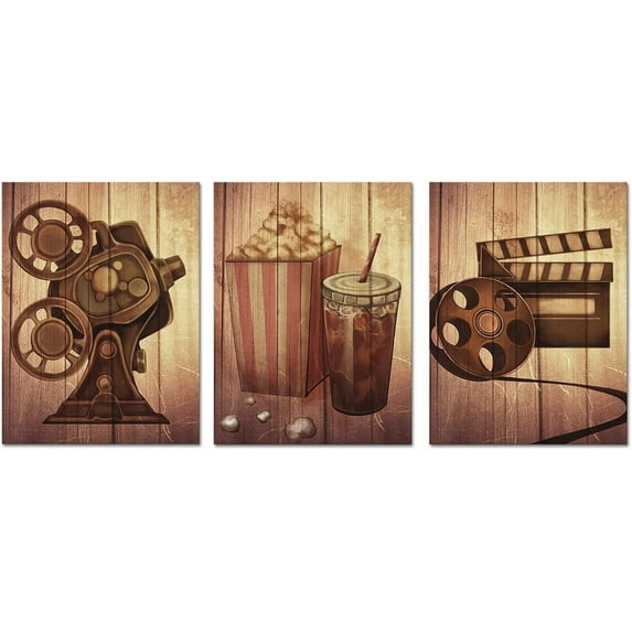 Movie Wall Art Vintage Film Wall Decor Cinema Picture Home Movie Theater Artwork for Theater Office