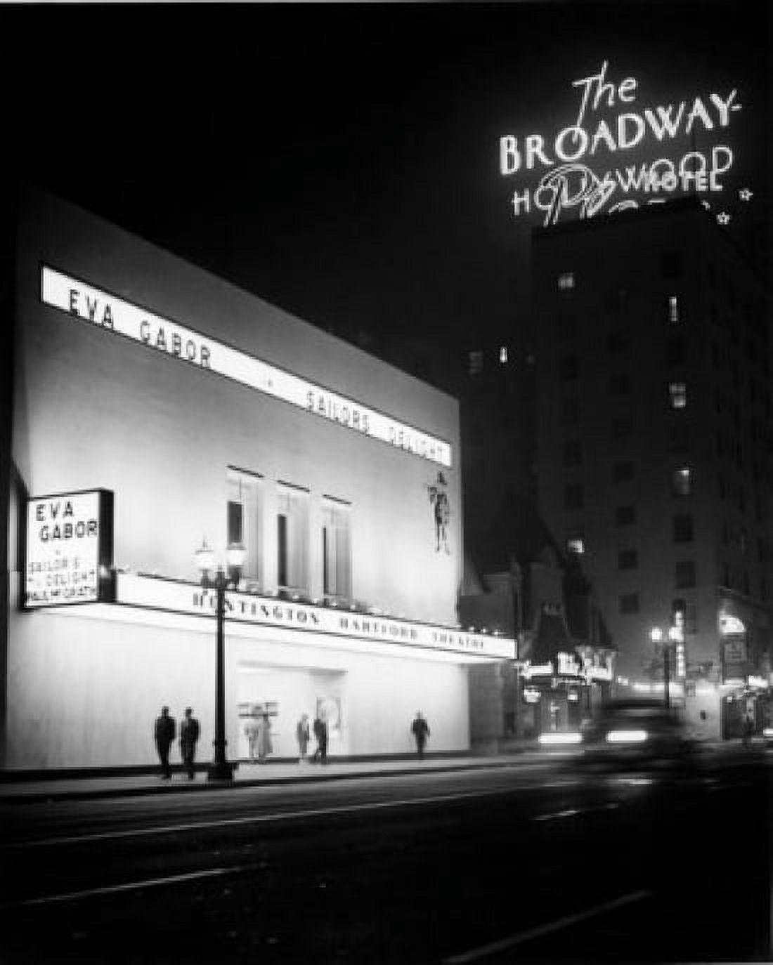 Movie theater lit up at night Los Angeles California USA Canvas Art - (24 x 36)