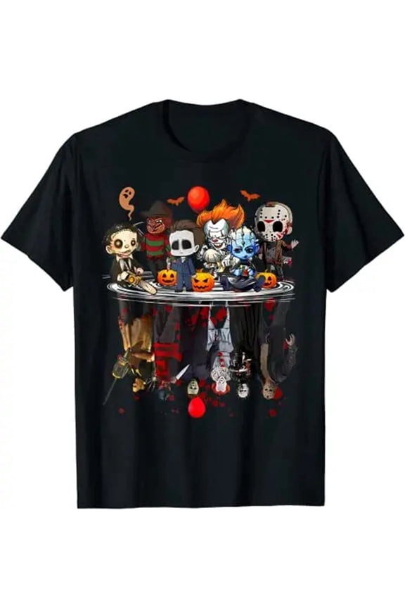 Movies Character Halloween Costume Gift T-Shirt Gothic Style Graphic Tee Top Short Sleeve Blouses for Kids Adult