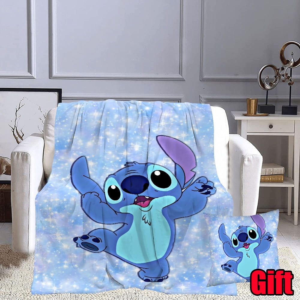 Disney Stitch Soft Blanket Kids and Adult Bedroom Decor Christmas Gifts