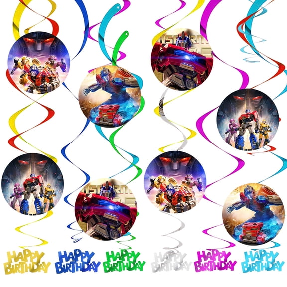 Movies Trans Party Decorations Formers Hanging Swirl Sign Whirls Birthday Streamer Ceiling Decor Supplies 14 pcs