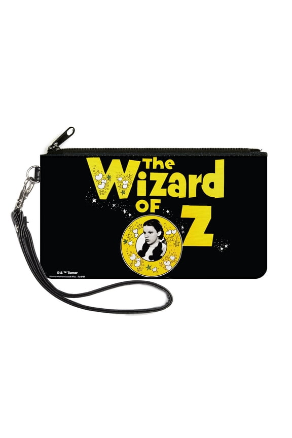 Movies Wallet, Zip Clutch, The Wizard of Oz Dorothy Pose Black Yellow White, Canvas