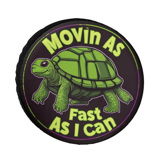 Movin As Fast As I Can Heavy Duty Spare Tire Cover Ocean Animal Turtles Waterproof Polyester Wheel Protectors Wheel Covers for Camper Truck Travel Trailer 18inch