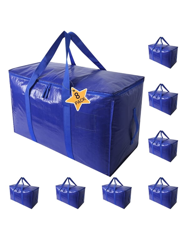 Moving Bags Heavy Duty Extra Large Storage Tote for Space Saving, Traveling Organizer, with Zippers & Strong Carrying Handles Alternative to Moving Boxes, Packing Supplies