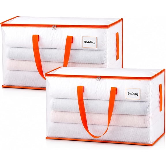 Moving Bags Heavy Duty Large, Alternative for Moving Boxes & Moving Supplies, Storage bags for Clothes with Handles, Lids & Zippers(Clear, 75L)
