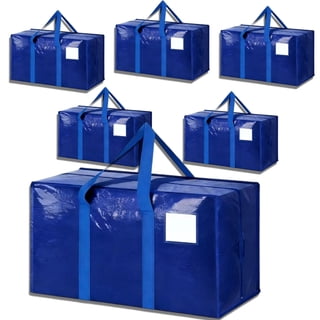 Moving Bags,Strong Moving Bags with Zippers & Carrying Handles, Comfortable Handles, Sturdy & Durable Clothes Storage Bags,Totes, Bins, Fold Flat, Blue Packing Moving Boxes.(6 Pack)