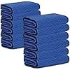 Moving Blankets 12-Pack, 80"x72" Heavy Duty Quilted Furniture Pads, 35 lb/dz, Blue Polyester for Moving & Storage