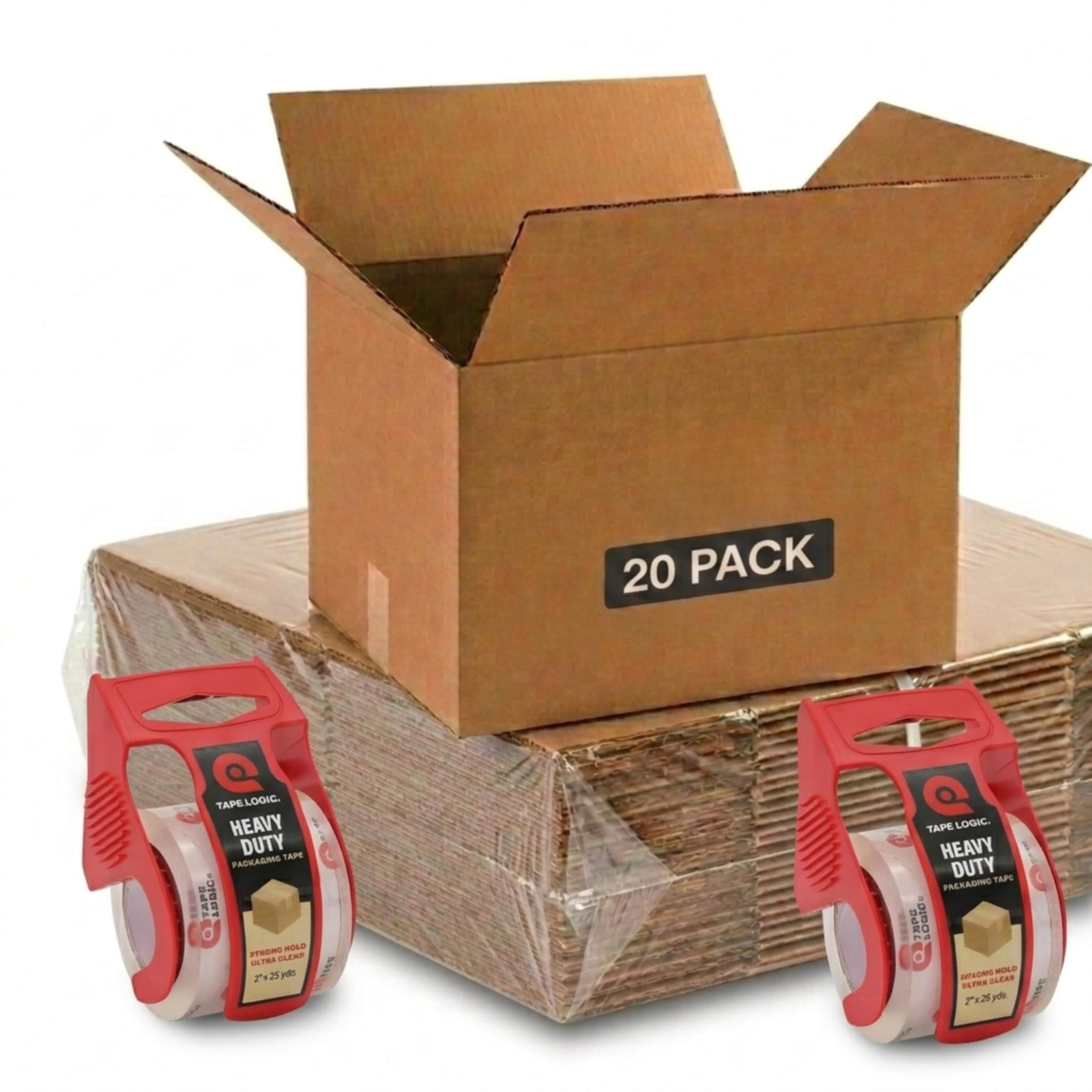 Moving Boxes 18"l X 14"w 12"h (20-pack) Medium + Packaging Tape (2-pack) - Shipping  Mailing Packing And Storage