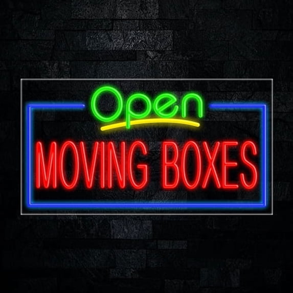 Moving Boxes LED Neon Sign 33"L x 18"H #35799