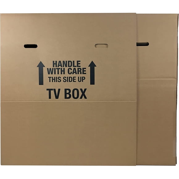 Moving Boxes for TV, Fits up to 70", 2 Pack | LCD/LED/Plasma Compatible, Expandable to 70" Length, 8" Width x 40" Height, TV Moving Box