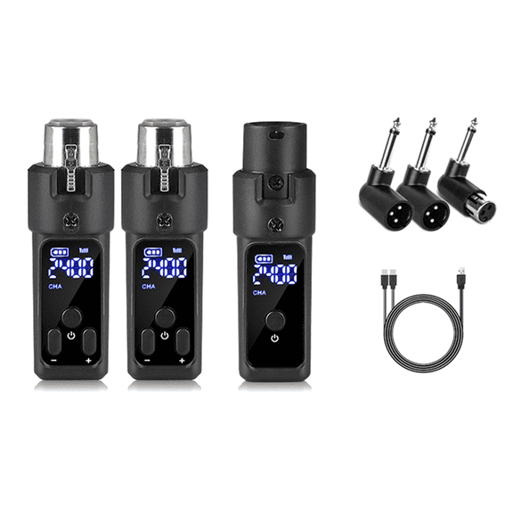 Moving Coil Adapter System Wireless Microphone Transmitter Receiver for Dynamic Microphone Guitar Audio Mixer PA System,1 set * microphone audio mixer (1 tray 2),Black