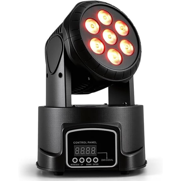 Moving DJ Lights, 12 Colors 7x10W LED Wash Stage Spotlight with DMX & Sound , 540? Pan 180? Tilt, Disco Party Lights for Weddings Clubs Concerts Events Bars (Black)