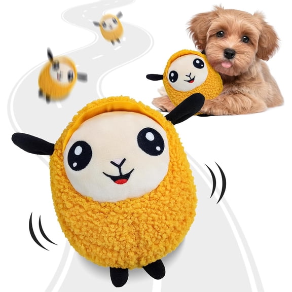 Moving Dog Toys, 2026 Upgraded Jumping Squeaky Moving Dog Ball, Rechargeable Plush Chew Toys for Small/Medium/Large Dogs