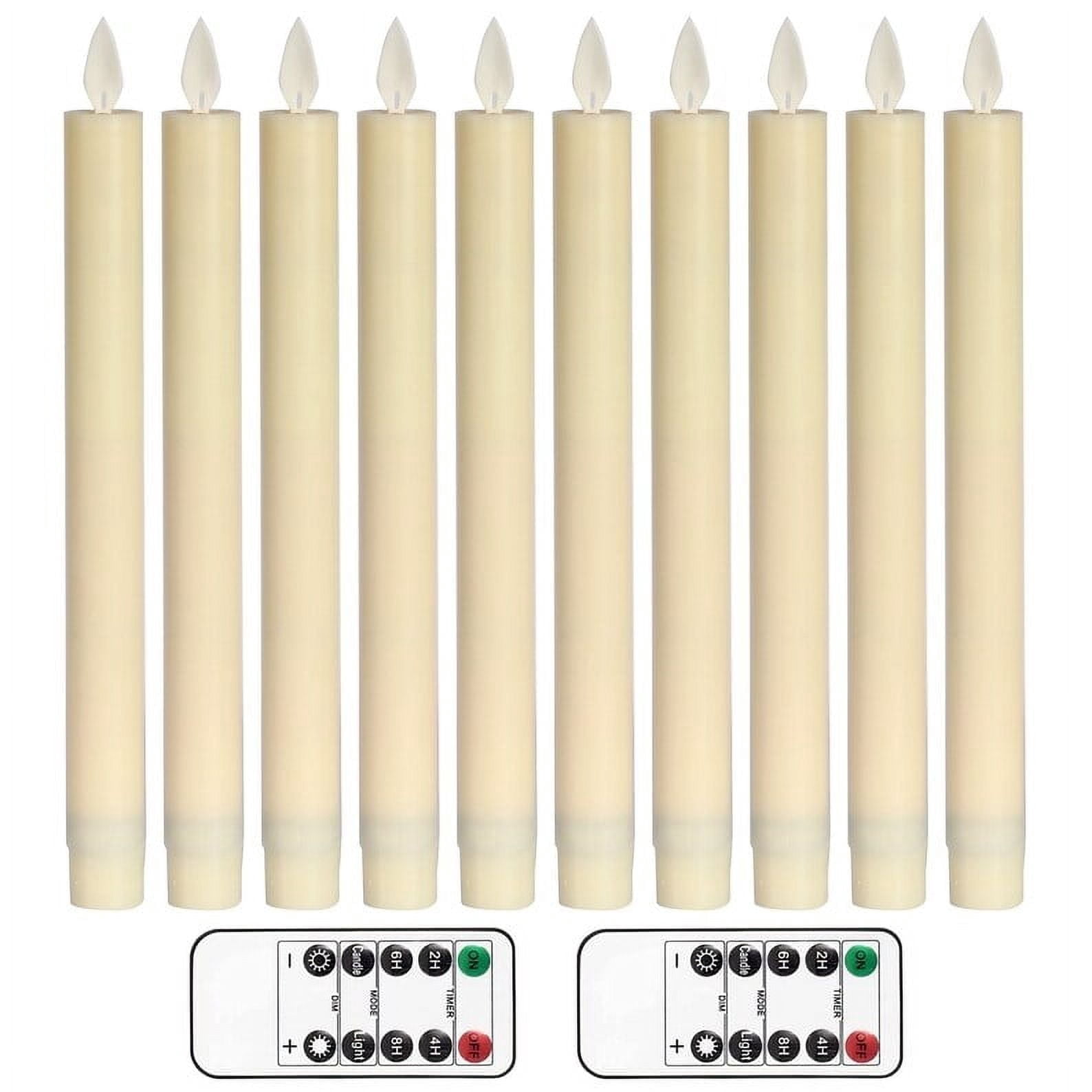 M12-Pack Flameless LED Taper Candles with Remote Control & Timer, Moving Flame Flickering Candlesticks, Battery Operated Candle Set for Christmas, Weddings & Home Decor