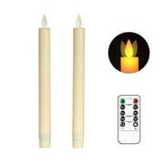 Moving Flame Taper Candles with Remote and Timer, Flameless LED Candlesticks Flickering with Moving Wick, Christmas Decorations
