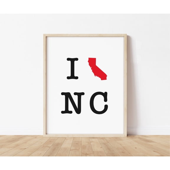Moving Gift California To North Carolina Moving Gift Ca To Nc Gift Going Away Gift Two State Map Print