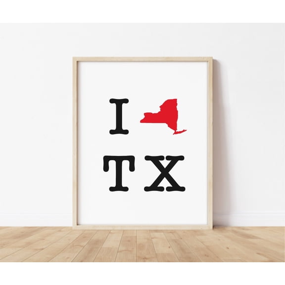 Moving Gift New York To Texas Moving Gift Ny To Tx Gift Going Away Gift Two State Map Print