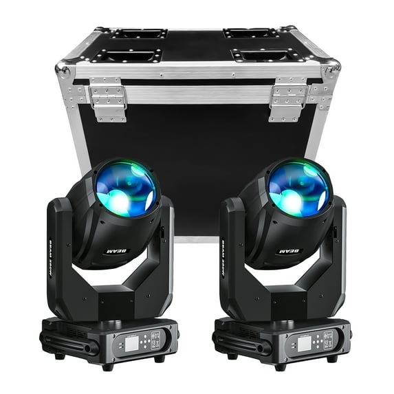 Moving Head Beam Light 280W DMX512 with 14 Gobos 14 Colors 2 Prisms for Party Disco Show 2-Pack with Case