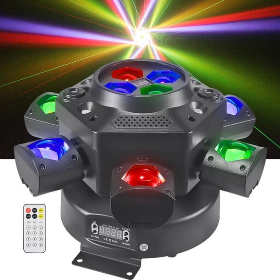 Moving Head DJ Lights with Beam Effects with Remote Supports Starlight,Sound Activated for Party Club Wedding Bar