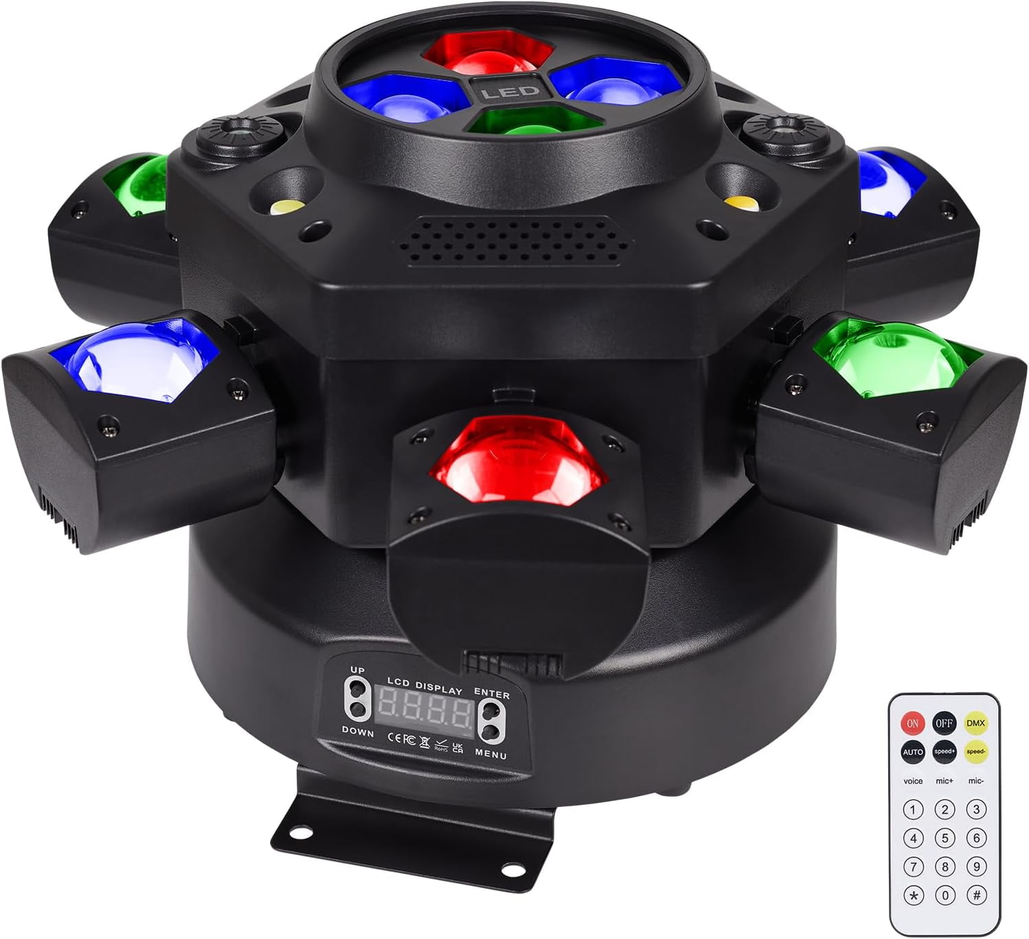 Moving Head Dj Lights for Parties, Stage Light 6-in-1 LED RGBW for Parties Support DMX-512 & Sound Activated, Stage Light