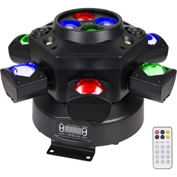 Moving Head Dj Lights for Parties, Stage Light 6-in-1 LED RGBW for Parties Support DMX-512 & Sound Activated, Stage Light