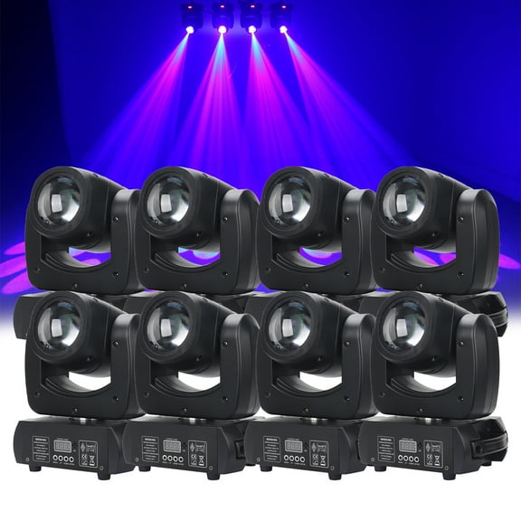 Moving Head LED 100W Lights, 100W DJ Disco Stage Lights Effect For Wedding Party, 8Packs, Black
