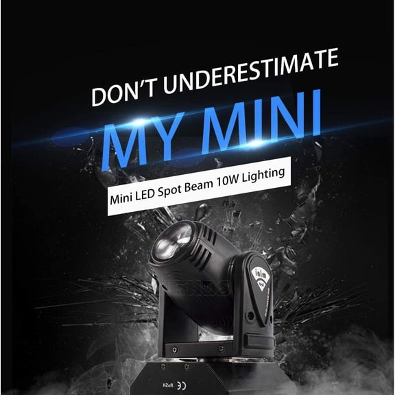 Moving Head Mini LED 10W RGBW 4in1 Beam Effect Stage Lights - Professional 11/13 DMX Channels Sound Activated DJ Lights for Disco Club Party Dance Wedding - 1 Pack