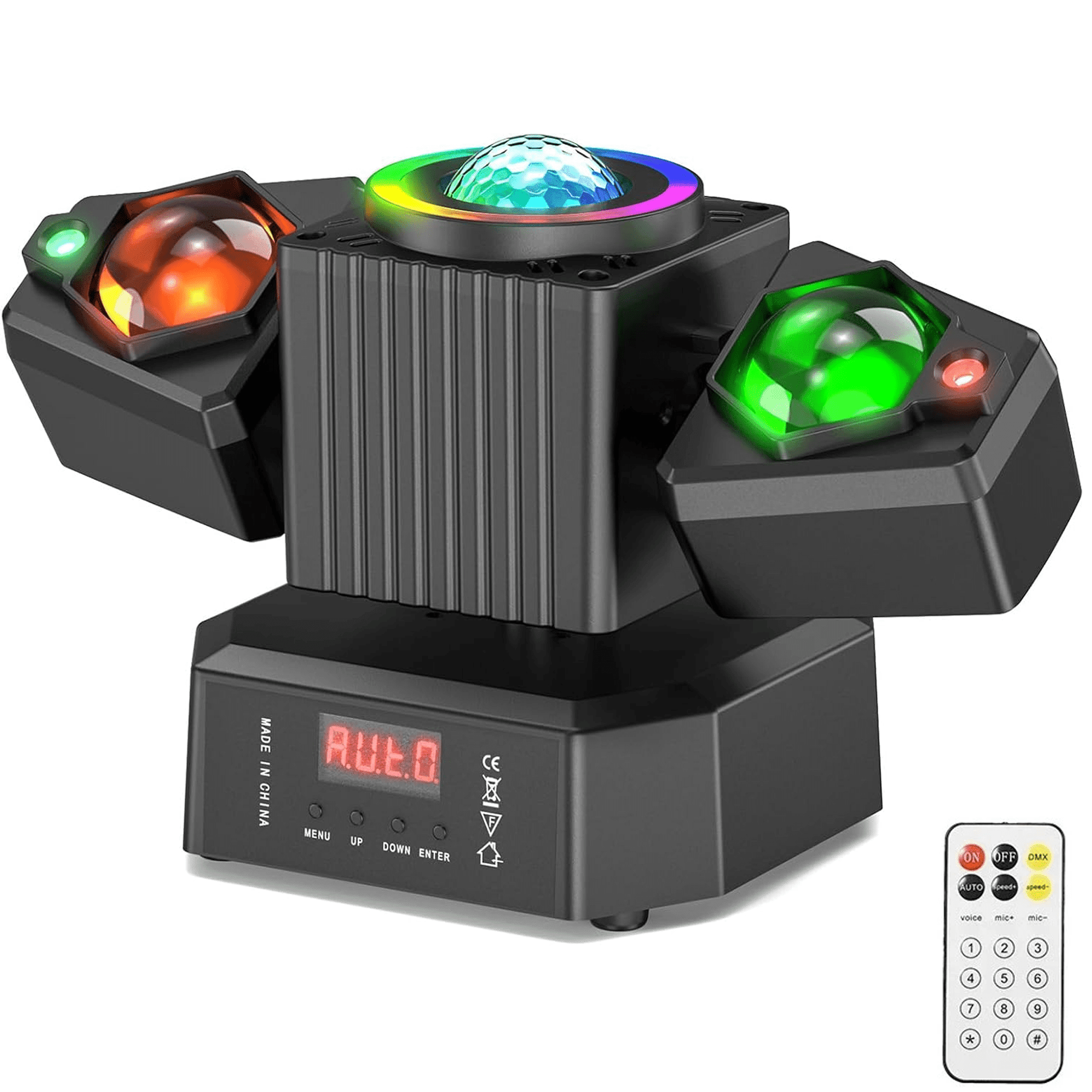 Moving Head Stage Light with RGBW 4-in-1 Beam & Starry Effect, Remote & DMX512 Sound Activated DJ Lights for Party Wedding Church Concert, Home KTV Nightclub