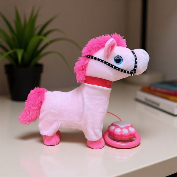 Moving Horse Plush Toy, Interactive Electric Stuffed Pony with Motor, Realistic Motion & Sounds, Encourages Creative Play & Imagination, Easter Gift for ki-ds, Birthday Presents