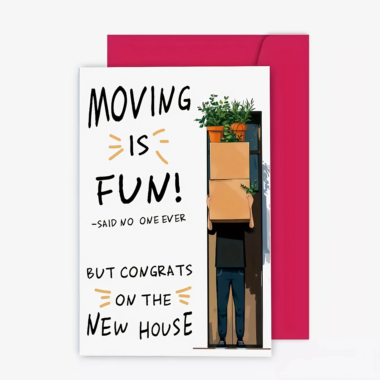 Moving Is Fun Card - Hilarious New House Congratulations Greeting Card ...
