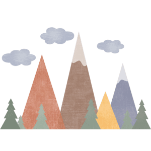 Colorful Mountain and Evergreen Classroom Bulletin Board Set
